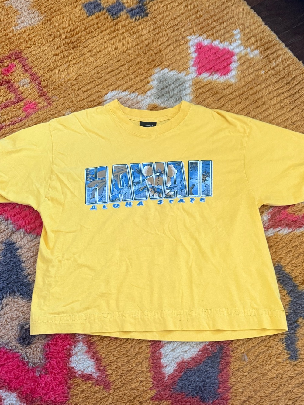 Vintage Hawaii cropped cotton tee shirt